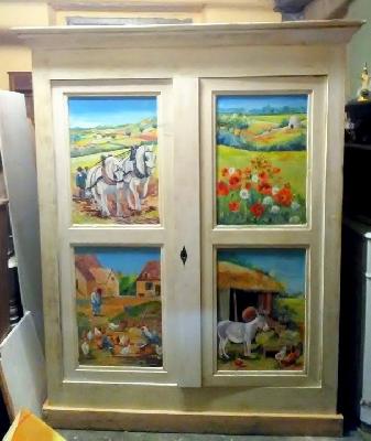 relooking armoire,,armoire d&eacute;cor&eacute;es sur commande, armoires recycl&eacute;es, armoires relook&eacute;es ,decor sur meuble, peinture d&eacute;corative mobilier